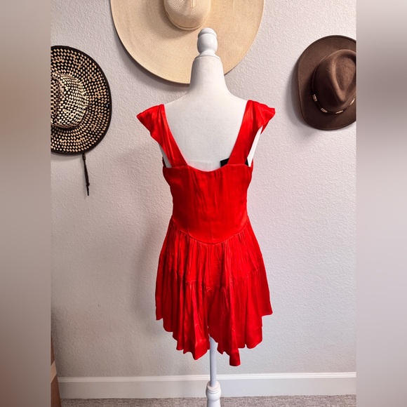 Vanessa Mooney Elisabeth Romper Dress - Red Silk - size Medium NWT - Picture 4 of 8